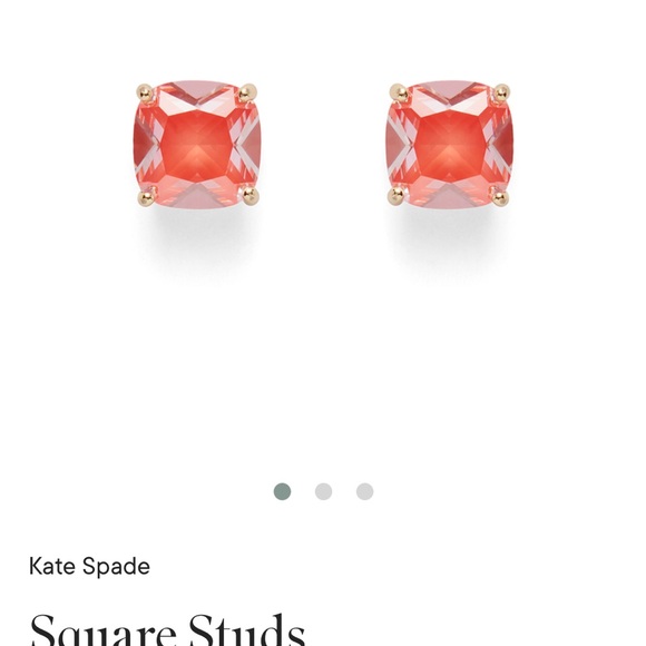 kate spade pink salmon colored oversized stud earrings - Picture 5 of 6